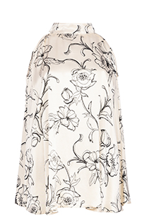 Bluza sa visokom kragnom cvetnog dezena Tiffany Production